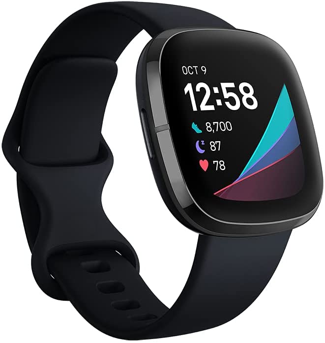 Fitbit Sense Advanced Smartwatch with Tools for Heart Health, Stress Management & Skin Temperature Trends, Carbon/Graphite, One Size (S & L Bands Included)