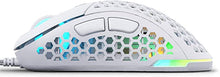 Load image into Gallery viewer, Pwnage Ultra Custom Wired Ergo - White Ultra Lightweight Honeycomb Design Gaming Mouse 3389 Sensor - PTFE Skates - 6 Buttons - Adjustable Weight Tuning 58G to 84G (Honeycomb Sides White)
