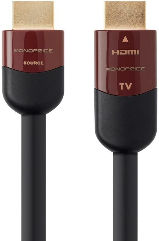 Monoprice High Speed HDMI Cable - 75 Feet - Black, Active, 4K @ 24Hz, 10.2Gbps, 24AWG, YUV 4:2:0, CL2 - Cabernet Ultra Series