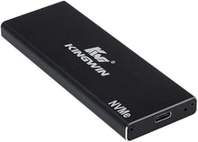 Load image into Gallery viewer, Kingwin NVMe SSD Adapter Enclosure, 10Gbps USB 3.1 Gen 2 to NVMe SSD Case, M.2 Key-M to USB C Adapter Enclosure, PCIe SSD Enclosure USB 3.0 USB C Cables, Support Windows XP / 7/10 / Mac OS
