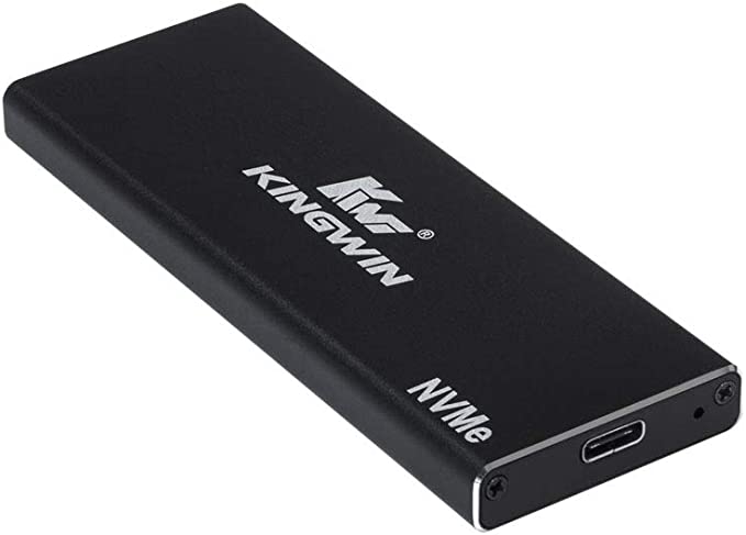 Kingwin NVMe SSD Adapter Enclosure, 10Gbps USB 3.1 Gen 2 to NVMe SSD Case, M.2 Key-M to USB C Adapter Enclosure, PCIe SSD Enclosure USB 3.0 USB C Cables, Support Windows XP / 7/10 / Mac OS