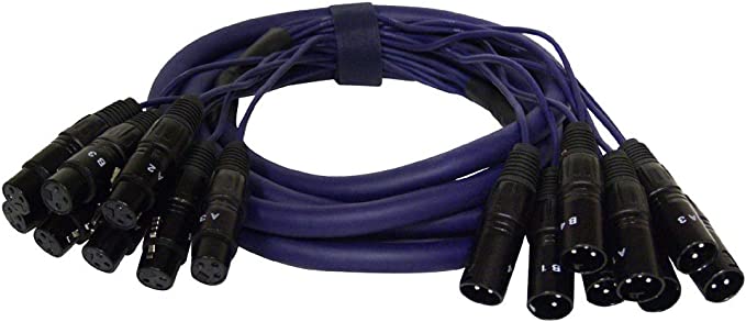 8-Channel XLR Snake Cable 10' - XLR Male to XLR Female Audio Connection Cord - 10 ft Black Heavy Duty Professional Snake Speaker Cable Wire - Delivers High-Quality Sound - Pyle Pro PPSN811
