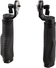 Load image into Gallery viewer, CAMVATE Aluminum Rosette Leather Handle Grip for Rosette Standard Accessory One Pair(Black,M6 Thread,31.8 mm)
