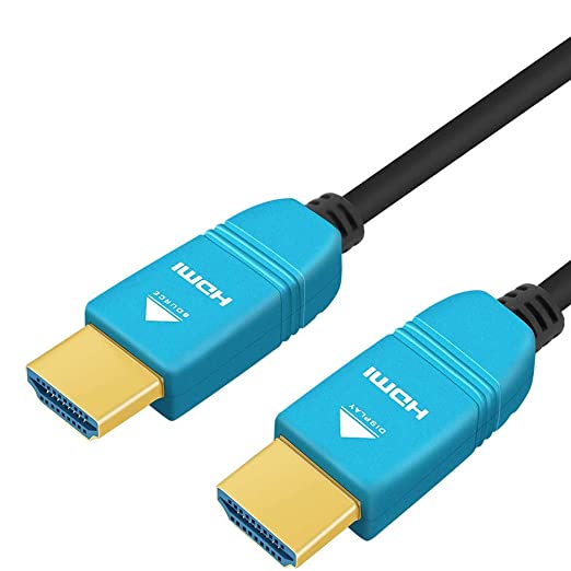 BlueAVS 15 Feet HDMI Fiber Optic Cable 4K 60Hz HDMI 2.0b High Speed 18Gbps Dynamic HDR10 HDCP2.2/2.3 eARC Black