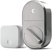 Load image into Gallery viewer, August Smart Lock + Connect Wi-Fi Bridge, Satin Nickel, Works with Alexa, Keyless Home Entry from Anywhere
