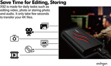 Load image into Gallery viewer, Archgon 2TB Thunderbolt 3 Certified Aluminum External SSD Portable M.2 PCIe Gen3x4 NVMe Solid State Drive with Dual Layer Heatsink Max. Speed up to Read 3400MB/s Writer 3000MB/s Model X92 (2TB, Black)
