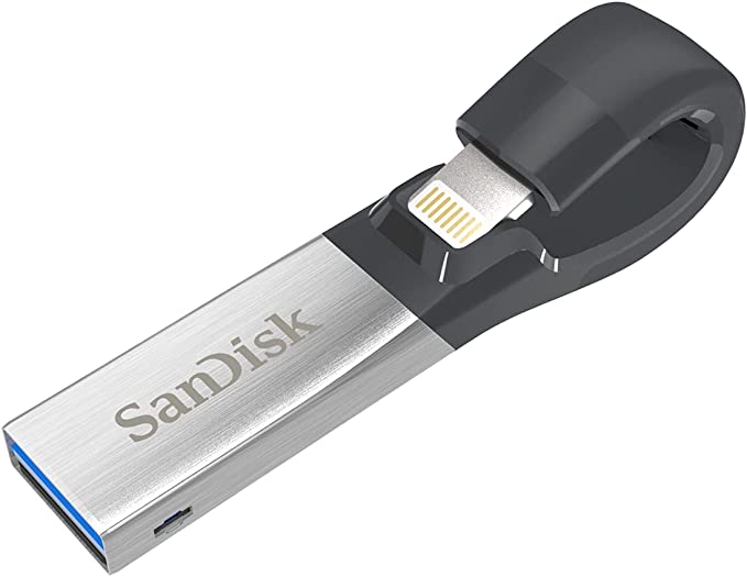 SanDisk iXpand Flash Drive 64GB for iPhone and iPad, Black/Silver, (SDIX30N-064G-GN6NN)