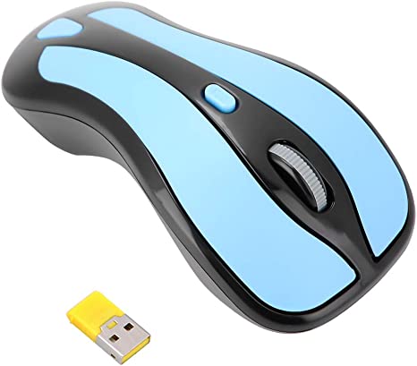 2-in -1 Gyration Air Mouse, Mini 2.4G Gyro Wireless Mouse Maximum 1600 DPI Optical Mice with USB Nano Receiver for PC Laptop Smart TV/ Box(Blue+Black)