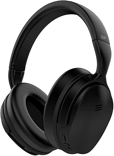 Monoprice BT-300ANC Wireless Over Ear Headphones - Black with (ANC) Active Noise Cancelling, Bluetooth, Extended Playtime