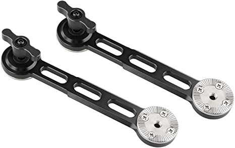 CAMVATE Handgrip Extender with Rosette Standard Accessory for Sony FS7 Camera A7s A7RII A7s2 A7sII(Black Thumbscrew, 2 Pieses)