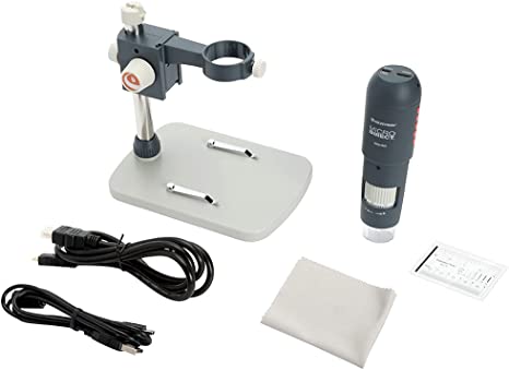 Celestron MicroDirect 1080p HD Handheld Digital Micro Viewing Digital Microscope, Grey (44316)