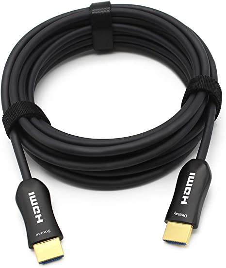 MavisLink HDMI Fiber Optic Cable 50FT 4K 60Hz HDMI2.0b 18Gbps HDR10 ARC HDCP2.2 Slim Flexible for HDTV, Game Console, 4k Projector, Home Theatre