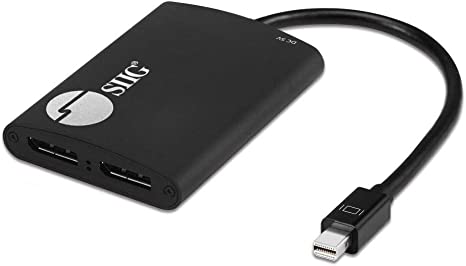 SIIG 2-Port Mini DisplayPort 1.2 to 2 DisplayPort MST Hub Video Splitter, Not for HDMI, DisplayPort Daisy Chain Monitor, Windows Only (CE-DP0J11-S1)