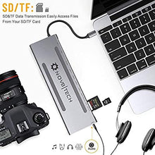 Load image into Gallery viewer, NOV8Tech USB C Hub Docking Station, 11-in-1 Type C Dock for M1 MacBook Pro Air 2021-2016 &amp; USB C Laptops, Triple Display 4K HDMI &amp; VGA, 100W USB-C PD, Gigabit Ethernet, SD/Micro SD, 4XUSB 3, Audio/Mic
