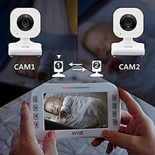 Load image into Gallery viewer, Video Baby Monitor 2 Cameras, Large Vertical Screen, Comfort-Designed Handheld, 1000ft Range, Secure Wireless Technology, Auto Night Vision Cam, Temperature Alert.à
