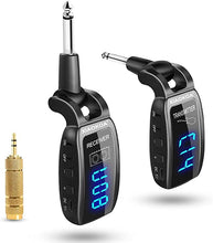 Load image into Gallery viewer, Wireless Guitar System,XIAOKOA UHF Wireless Guitar Transmitter Receiver 164Feet Range with HD LED Screen for Electric Guitar Bass Musical Instruments ?Black?
