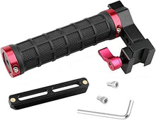 Load image into Gallery viewer, CAMVATE Quick Release Rubber Grip Top Handle with NATO Rail for Blackmagic Pocket Cinema Camera (Red)
