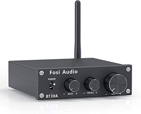 Fosi Audio BT30A Bluetooth 5.0 Stereo Audio Amplifier 2.1 Channel Receiver Class D Mini Hi-Fi Integrated Digital Amp with Bass and Treble Control 50Watt x2+100Watt for Home Passive Speakers Subwoofer