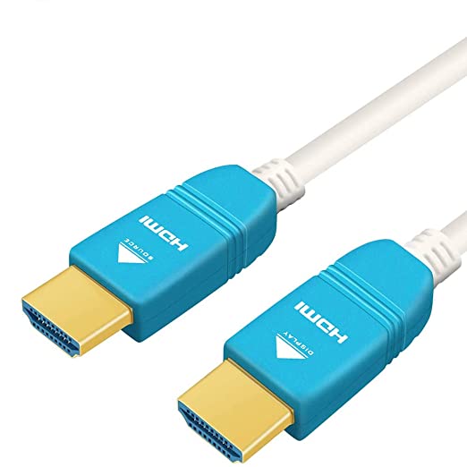 BlueAVS 50 Feet HDMI Fiber Optic Cable 4K 60Hz HDMI 2.0b High Speed 18Gbps Dynamic HDR10 HDCP2.2/2.3 eARC White
