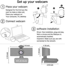 Load image into Gallery viewer, 1080P Web Camera, HD Webcam with Microphone, Software Control &amp; Privacy Cover, NexiGo N60 USB Computer Camera, 110-degree FOV, Plug and Play, for Zoom/Skype/Teams, Conferencing and Video Calling
