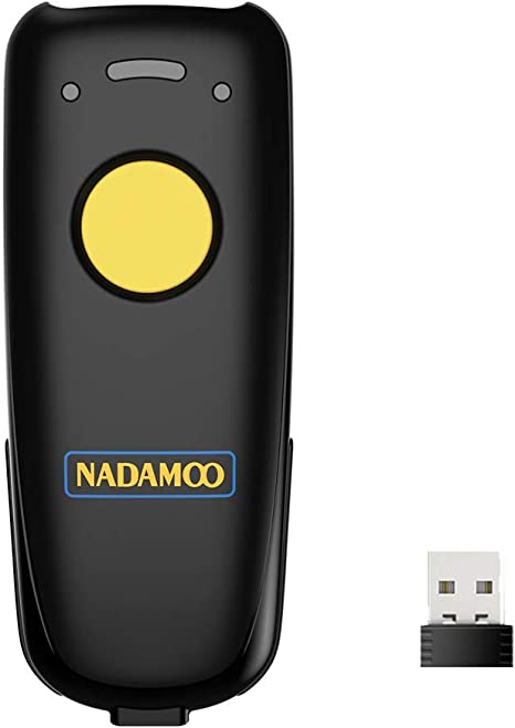 NADAMOO Wireless 2D Barcode Scanner Compatible with Bluetooth, 2.4G Wireless & USB Wired Connection, Portable Bar Code Scanner for Inventory Library CMOS Image Reader for Tablet PC, Read 1D 2D QR Code