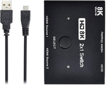 Load image into Gallery viewer, Cablecc 8K@60hz HDMI-Compatible 2.1 Switch 2-IN-1-OUT Hub Support HDCP SST Extended 4K@60hz
