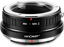 Load image into Gallery viewer, K&amp;F Concept Lens Mount Adapter for Minolta MD MC Mount Lens to Nikon Z6 Z7 Camera
