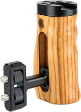 Load image into Gallery viewer, NICEYRIG Universal Side Wooden Handle Handgrip with Cold Shoe for DSLR Camera Cage

