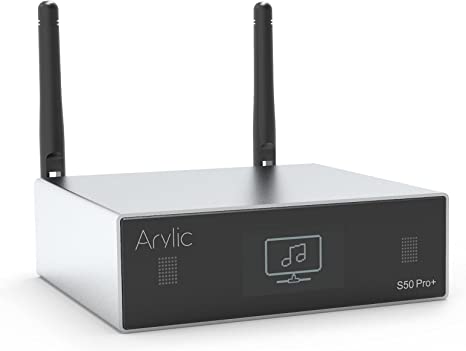 Arylic Up2stream S50 Pro+,WiFi & Bluetooth 5.0 Audio Receiver,aptX HD Preamplifier with ESS Sabre Dac AKM ADC Multiroom/multizone,Wireless WiFi Audio Receiver with Airplay,Spotify,Internet Radio