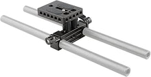Load image into Gallery viewer, CAMVATE DSLR Baseplate Mount with Railblock Height Riser for 15mm Rail Rod Support System
