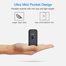 Load image into Gallery viewer, Eyoyo Mini 1D Bluetooth Barcode Scanner, 3-in-1 Bluetooth &amp; USB Wired &amp; 2.4G Wireless Barcode Reader Portable Bar Code Scanning Work with Windows, Android, iOS, Tablets or Computers
