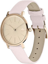 Load image into Gallery viewer, Lacoste Women&#39;s Moon Stainless Steel Quartz Watch with Leather Calfskin Strap, Pink, 16 (Model: 2001113)
