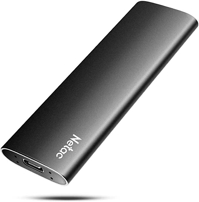 Netac External Solid State Drives 2TB 550MB/S Super Speed USB 3.2 Gen 2 10Gbps Type C EXFAT Aluminum - Zslim