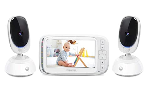 Motorola Comfort75 Video Baby Monitor - Infant Wireless Camera with Remote Pan, Digital Zoom, Temperature Sensor - 5 Inch LCD Color Screen Display with Two-Way Intercom, Night Vision - 1000ft Range