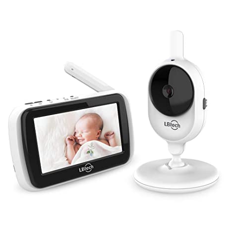 JLB7tech Video Baby Monitor with One Digital Camera and 4.3'' Color LCD Screen,Infrared Automatic Night Vision,Power Saving On/Off,Up to 960 ft Range