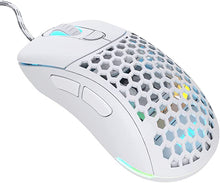 Load image into Gallery viewer, Pwnage Ultra Custom Wired Ergo White - Hotswappable Shells Gaming Mouse 3389 Sensor - PTFE Skates - 6 Buttons - Swappable Covers - Weight Tuning 58G to 86G (Solid Sides White)
