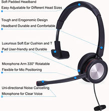 Load image into Gallery viewer, USB Headset with Noise Cancelling Microphone, Mono Computer Headphone for Call Center Office Business PC Softphone Calls Microsoft Teams Skype Chat, Clear Voice for Voice Recognition, Comfortable
