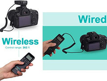 Load image into Gallery viewer, AODELAN WTR2 Wireless Shutter Release Timer Remote Control for Nikon Z6, Z7, Coolpix P1000, D850, D810, D700, D4, D5, D4s, D3100, D5000, D7200, D600, D610, D750, D3200, D3300; Replace MC-DC2, MC-36
