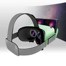 Load image into Gallery viewer, DESTEK V5 VR Headset,110°FOV Anti-Blue Light Eye Protected Virtual Reality Headset for iPhone 12/11/X/XR, w/Bluetooth Controller for Samsung A71/A50/S20 FE/S10, Phones w/4.7-6.8in Screen (Green)

