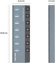 Load image into Gallery viewer, Powered USB Hub 3.0, WAVLINK 7 Port 48W Charging Slim USB 3.0 hub Powered, 5V/2.4A with Individual On/Off Switches LED Indicator, USB Extension for Laptop, MacBook, iMac, PC, USB Flash Drives
