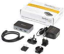 Load image into Gallery viewer, StarTech.com 3 Port USB C 3.1 Gen 2 Hub with Ethernet Adapter - 10Gbps USB Type C to 2X USB-A &amp; 1x USB-C Ports - USB Hub w/BC 1.2 Phone Fast Charging - Superspeed 10Gbps USB C Hub (HB31C2A1CGS)
