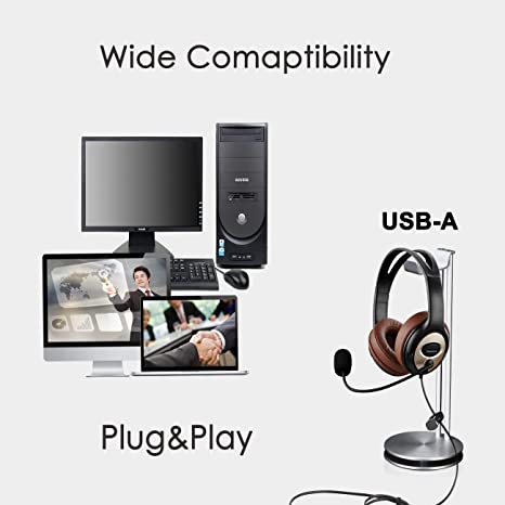 Buy USB Headset with Microphone Noise Cancelling & in-line Call