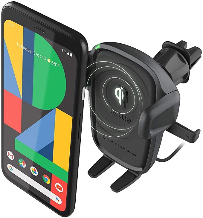 iOttie Wireless Car Charger Easy One Touch Wireless 2 Qi Charging CD Slot + Air Vent Combo Phone Mount for iPhone, Samsung Galaxy, Huawei, LG, Smartphones