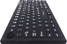 Load image into Gallery viewer, DSI Compact LED Backlit Keyboard with Integrated Mouse Button IP68 Waterproof Silicone IKB850BL
