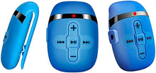 Load image into Gallery viewer, Sewobye Waterproof MP3 Player for Swimming, Waterproof Headphones with Short Cord, mp3 Waterproof Swimming Underwater 3 Meter, Shuffle Feature (Blue)
