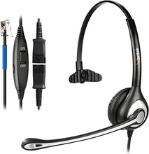 Load image into Gallery viewer, Wantek RJ9 Telephone Headset Mono with Noise Cancelling Mic, Quick Disconnect, Only for Plantronics M12 M22 MX10 Amplifiers or Cisco 7940 7942G 7945G 7960G 7975G 7821 7861 8841 8851 IP Phones(600QC1)
