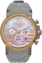 Load image into Gallery viewer, Mulco Lush Bee Quartz Multifunctional Movement Women&#39;s Watch | Premium Mother of Pearl and Swarovski Sundial Display with Rose Gold Accents | Silicone Watch Band | Water Resistant
