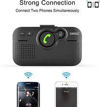 Load image into Gallery viewer, SUNITEC Handsfree Bluetooth for Cell Phone - Bluetooth 5.0 Car Speaker Motion AUTO ON Siri Google Assistant Support Voice Guidance Bluetooth Car Kit Receiver Handsfree Speakerphone with Visor Clip
