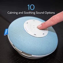 Load image into Gallery viewer, HoMedics Deep Sleep Mini Portable Sleep Sound Machine | 3 Programs, 3 White Noises, 2 Sounds, Guided Meditation, Auto-Off Timer, Rechargeable Battery, Blue
