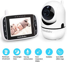 Load image into Gallery viewer, Baby Monitor with Remote Pan-Tilt-Zoom Camera and 3.2&#39;&#39; LCD Screen, Infrared Night Vision (White with Black)
